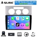 DAB+ 2+32G Android 14 Autoradio Carplay Navi Kam für VW Touran 1T1 1T2 1T3 03-09
