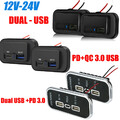 12V 24V QC 3.0 & PD USB Auto KFZ Steckdose USB Ladegerät Buchse Dose KFZ Einbau