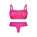 Damen Luxus BH-Set mit String-Slips mit Spitze/Cup B BH-Set mit Polsterung(B110)