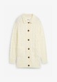Grobstrickjacke mit Zopfmuster Gr. 58/60 Wollweiß Damen Strick-Jacke 1xget NEUw
