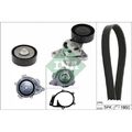 1x Wasserpumpe + Keilrippenriemensatz Schaeffler INA 529 0487 30 passend für
