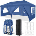 Pavillon 3x3/3x6m Faltpavillon Pop-up Partyzelt Wasserdicht UV-Schutz mit Tasche