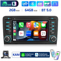 2+64G Android 13 Autoradio GPS Carplay Navi SWC BT Für Audi A3 S3 RS3 8P 8V +KAM