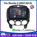 6+128G Android 13 Carplay Autoradio Für Mazda 2 2007-2013 GPS Nav WIFI BT SWC FM
