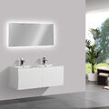 Badmöbel Set Luna120 Waschtisch Badezimmermöbel Spiegelschrank LED Spiegel 120cm