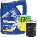 10W-40 Motoröl 5 Liter MANNOL Defender 10w40 ACEA A3/B3 + Mann-Filter Ölfilter