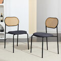 2er Set Rattan Esszimmerstühle Küchenstuhl Wohnzimmerstuhl Esstischstühle Stuhl-