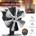 6 Blatt Magnetische Stromloser Kaminofen Ventilator Ofenventilator + Thermometer