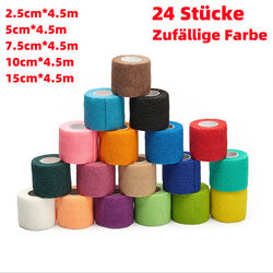24Rollen Verband Kohäsiv Bandage Selbstklebend Haftbandage Fixierbinde5x4.5CM DE