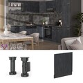 Geschirrspülerblende R-Line Schwarz Beton Anthrazit 60 cm AP Eiche Vicco