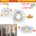 1/3x 165mm 6W 9W 12W 18W LED Einbaustrahler Rund/Eckig Einbauleuchte Ultra Flach
