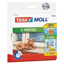tesa tesamoll® E-Profil Fenster-Dichtungsband weiß 9,0 mm x 6,0 m 1 Rolle