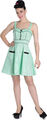 Hell Bunny VANITY Polka Dots PUNKTE Retro Mini Kleid SWING DRESS Mint Rockabilly