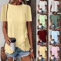 Asymmetrische Damenbluse mit Volantsaum für stilvolle Sommereskapaden