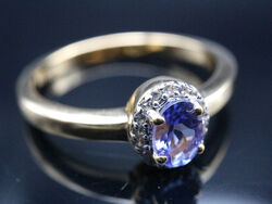 GOLDJUNGE69 * HARRY IVENS EDELSTEIN RING (18) TANSANIT A OVAL &ZIRKON 925er SILB