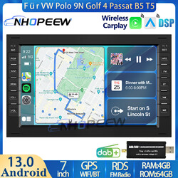 Für VW Polo 9N Golf 4 Passat B5 T5 DAB+ Android 15 Autoradio Carplay GPS 4+64GB