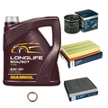 BOSCH Inspektionspaket 5 L MANNOL 5W-30 Longlife für VW T-ROC 1.5 TSI Golf VII