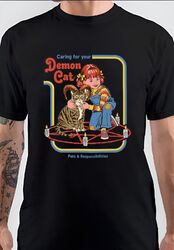 NWT Caring For Your Demon Cat Goth Lustiges Unisex T-Shirt