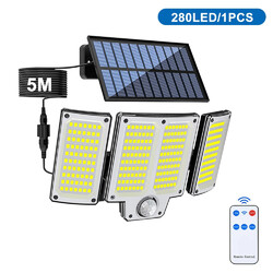 1/4x 280LED Solarleuchte mit Bewegungsmelder Außenfluter Strahler Solarlampe DHL