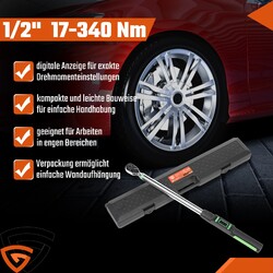 Digitaler Drehmomentschlüssel 1/2" ZOLL 17-340Nm Drehmoment Schlüssel AUTO KFZ