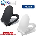 WC Sitz D-Form Flach Design Abnehmbar Softclose Toilettendeckel Schnellmontage