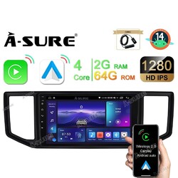 DAB+ 2+64G Android 14 Autoradio Carplay WiFi GPS Navi für VW Crafter 2017-2024