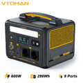 VTOMAN Tragbare Powerstation 600W Generator 299Wh LiFePO4 für Camping 230V 