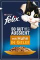 FELIX So gut wie es aussieht Katzenfutter nass in Gelee, mit Huhn, 26er 26x85 Gr