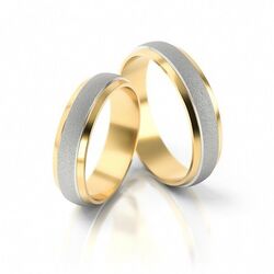 1 Paar Trauringe Eheringe Hochzeitsringe Gold 333 - Bicolor - Breite: 5mm - Top