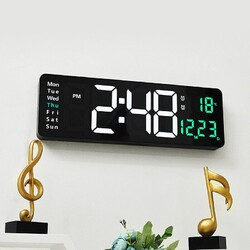 Große LED Digital Wanduhr mit Datum Temperatur Display Alarm Clock Fernbedienung