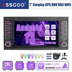 Android 13 Carplay Autoradio GPS NAV Kamera für VW 04-11 Touareg Transporter T5