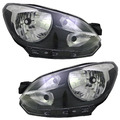 Scheinwerfer Set für VW Up! 2011- H4 LWR Stellmotor Schwarz Halogen H4