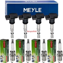 4x MEYLE Zündspule + DENSO Zündkerze für VW EOS 1F7 1F8 2.0 FSI Audi A3