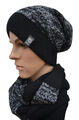 Herren Strick Set Mützen Set Schal Set Schal Loop Strickmütze slouch beanie 01