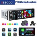 Autoradio 1 DIN mit Kabelloses Apple Carplay IPS Touch Screen Bluetooth + Kamera