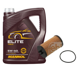 FEBI BILSTEIN Ölfilter 5L MANNOL Elite 5W-40 für Opel Corsa D S07 1.2 1.4 F08