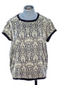T-Shirt Zara kurzärmelige Bluse Schlangenleder Top Rundhals schwarz weiß Größe M