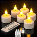 LED Teelichter mit Fernbedienung | Timer & Dimmbar | USB-C Aufladbar