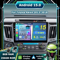 Autoradio Android 15 Für Toyota RAV4 2013-2018 GPS Navi DAB+ RDS CarPlay 8+256GB