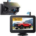 Rückfahrkamera Solar Funk HD 1080P Mit 5 Zoll Farb Monitor Einparkhilfe LKW Bus