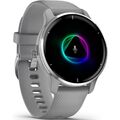 Garmin Venu 2 Plus Smartwatch hellgrau/silber Silikonarmband Bluetooth GPS NEU