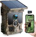 Solar WLAN Bluetooth Wildkamera Handyübertragung 4K 30fps 46MP Jagdkamera mit...