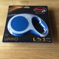 Flexi Leine Vario  5m  Tape/ Gurt  bis 60 kg  blau  - NEU -