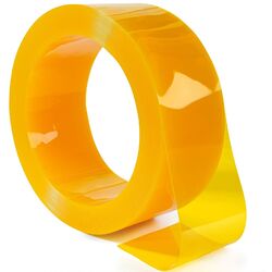 PVC Lamelle Streifenvorhang Lamellenvorhang Rollen Folie transparent von ANROBreite 20/30cm Stärke 2/3mm - transparent / rot / gelb
