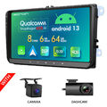 DVR+CAM+9"Android 13 6+64 Autoradio GPS Navi CarPlay für VW Golf 6 Tiguan Touran