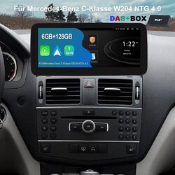 DAB Android14 Autoradio Für Mercedes Benz C-Klasse W204 S204 Mit GPS WIFI FM RDS