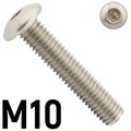 M10 Linsenschrauben ISO 7380-1 A2 V2A Linsenkopf Innensechskant Edelstahl SC7380
