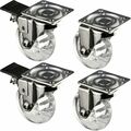 4x Möbelrollen Set Transportrolle Vollgummi Rollen Ø 50 mm Laufrolle Lenkrollen