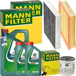 MANN INSPEKTIONSPAKET+7L CASTROL 0W-30 ÖL passend für 2.0 ECO BLUE FORD MONDEO V