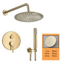 Unterputz Duscharmatur Set Gold Regendusche Duschsystem Duschset mit Handbrause